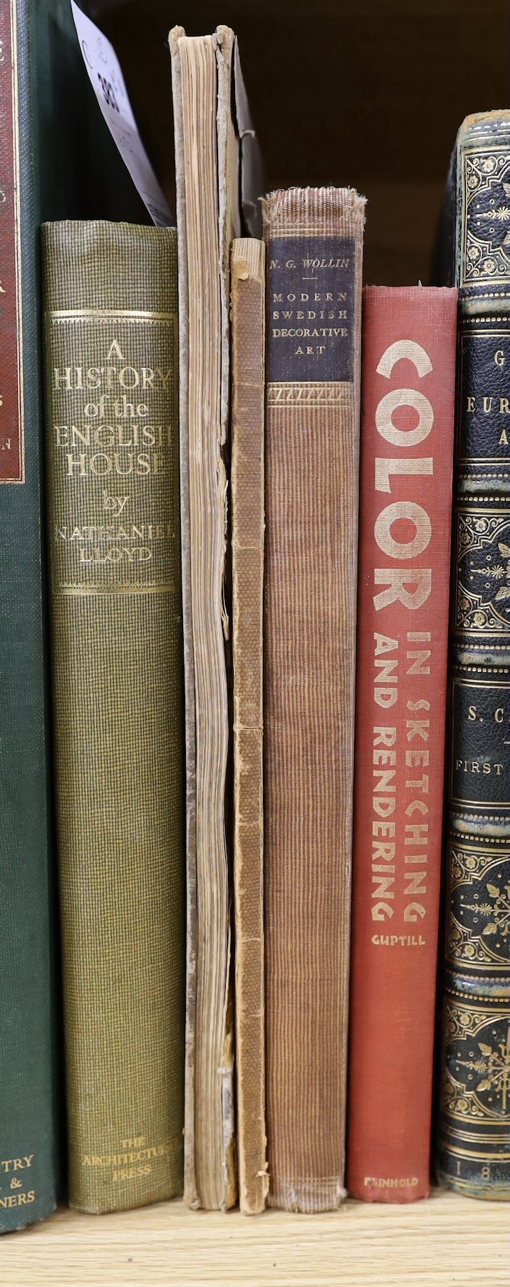 Art and architecture - 5 works - Lloyd, Nathaniel - A History of the English House, 2nd edition, large 4to, green cloth, The Architectural Press, London, 1949; Wollin, Nils G - Modern Swedish Decorative Art, 1931; Pavill